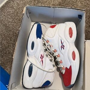 Reebok Men's Sneakers - White with Red and Blue Accents